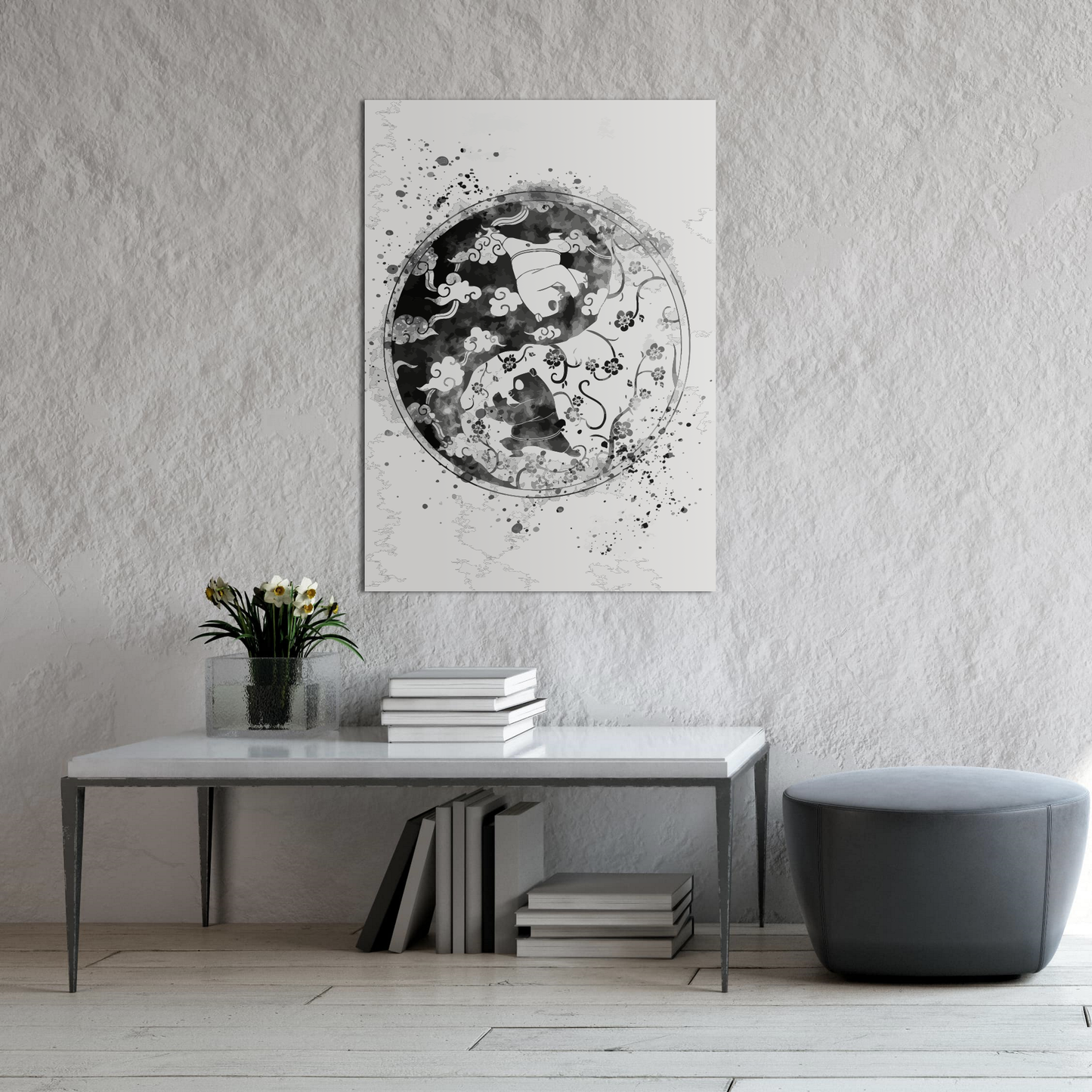 Panda Yin Yang Metal Poster