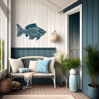 Fishop Art - Unique Metal Wall Art for Ocean Lovers and Fishing Enthusiasts