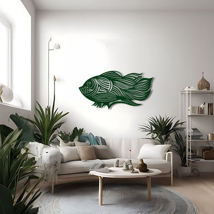 Flowing Lines of the Sea - Abstract Fish Metal Wall Art