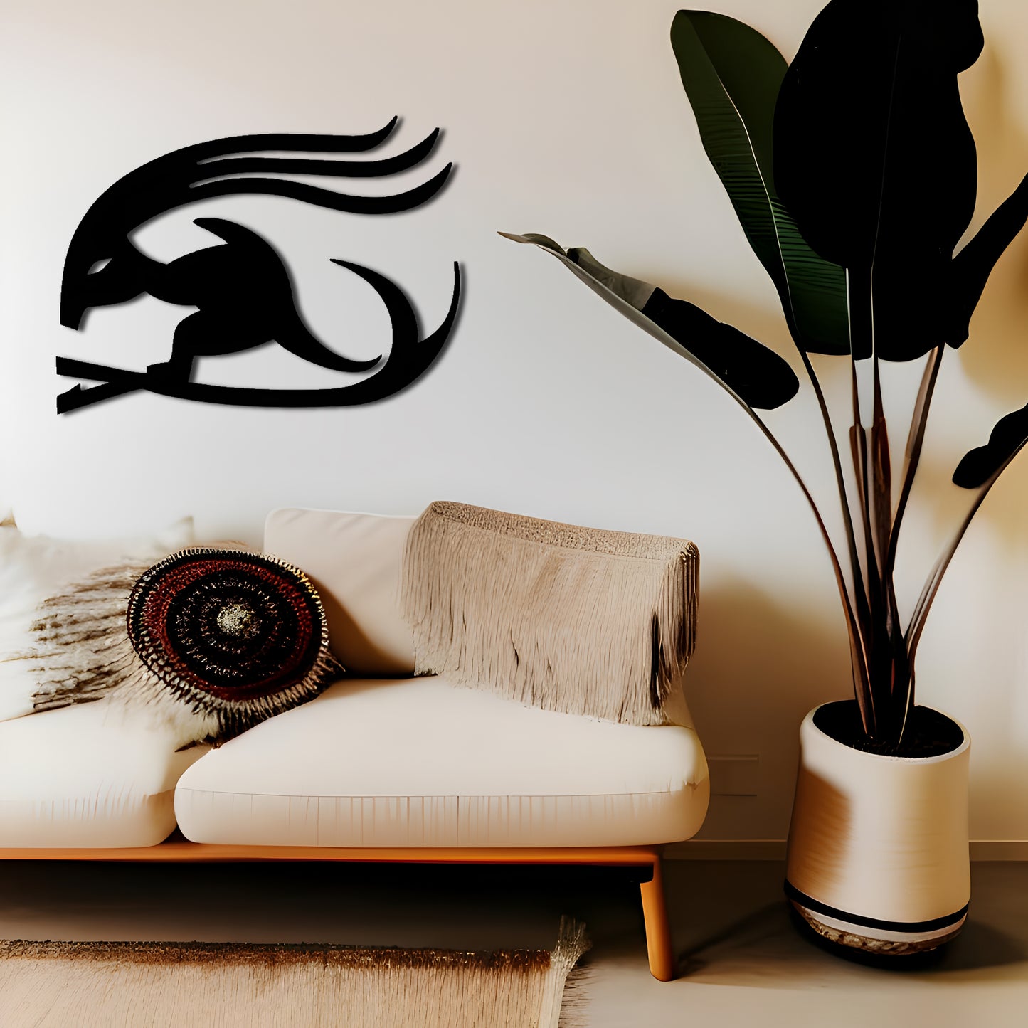 Hurufiyya Cave Painting Inspired Metal Wall Decor