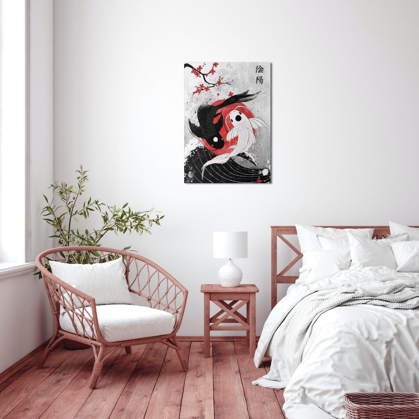 Koi Fish Yin Yang Metal Poster