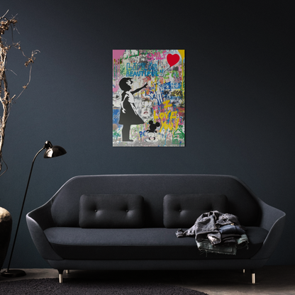 Banksy Girl Metal Poster