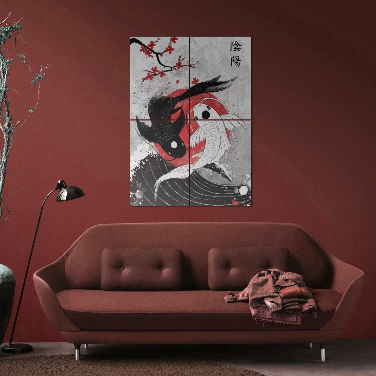 Koi Fish Yin Yang Metal Poster