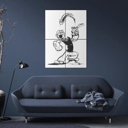 Vintage Popeye Sailor Man Metal Poster