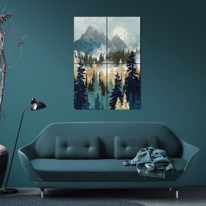 Pines and Mountains Metal Poster