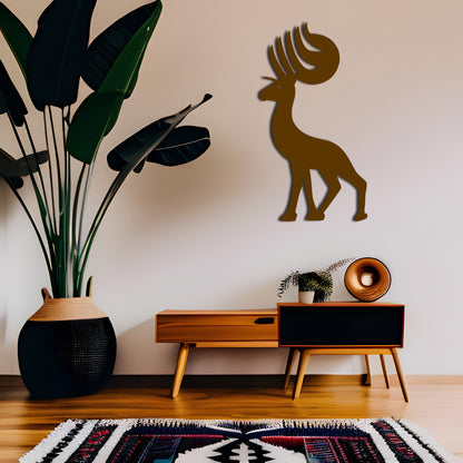 Kokopelli Antelope Metal Wall Art