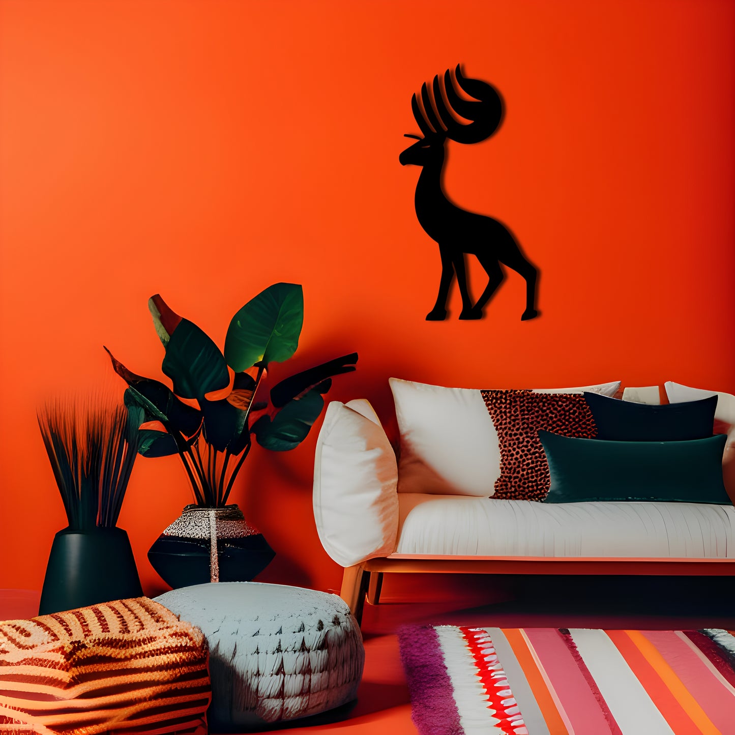 Kokopelli Antelope Metal Wall Art