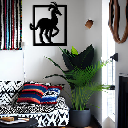 Kokopelli Antelope Rectangle Border Wall Decor
