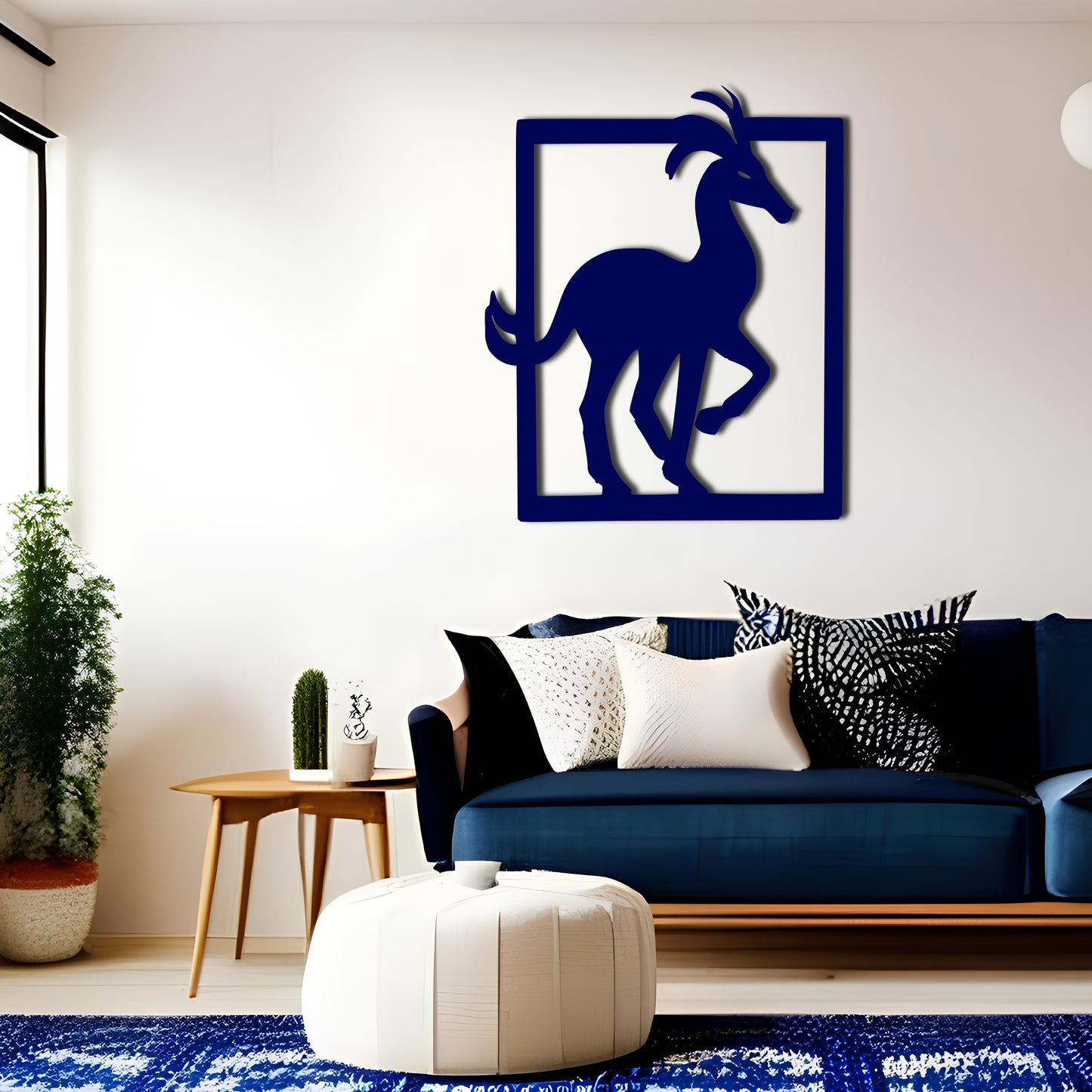 Kokopelli Antelope Rectangle Border Wall Decor