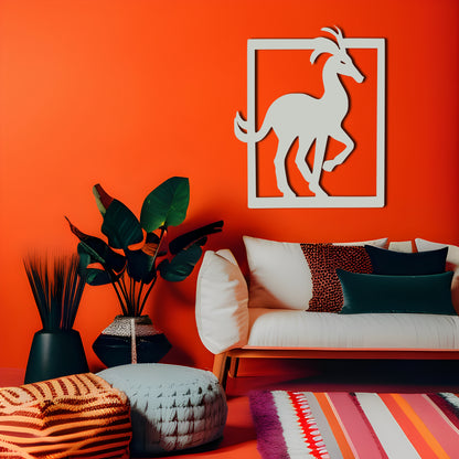 Kokopelli Antelope Rectangle Border Wall Decor