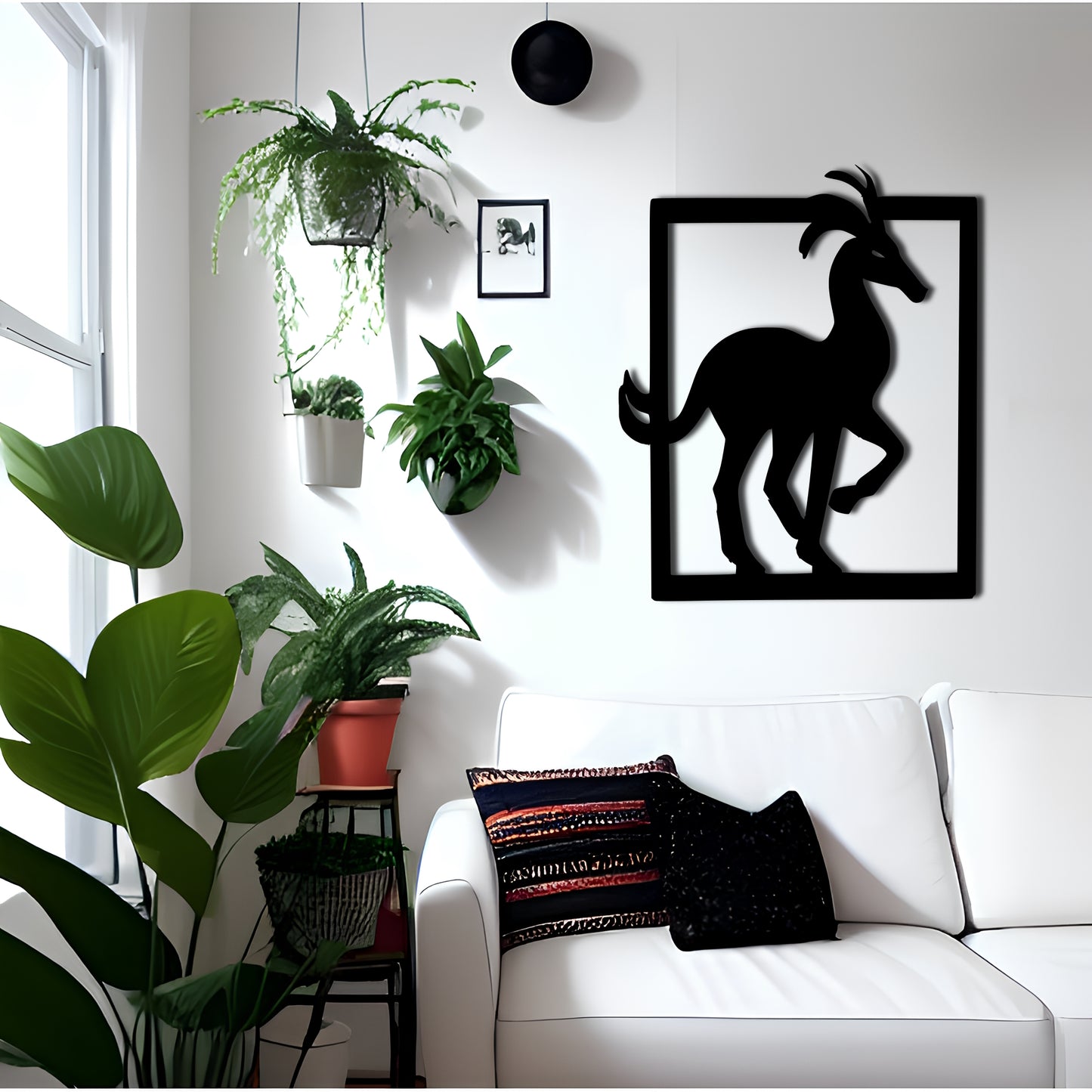 Kokopelli Antelope Rectangle Border Wall Decor