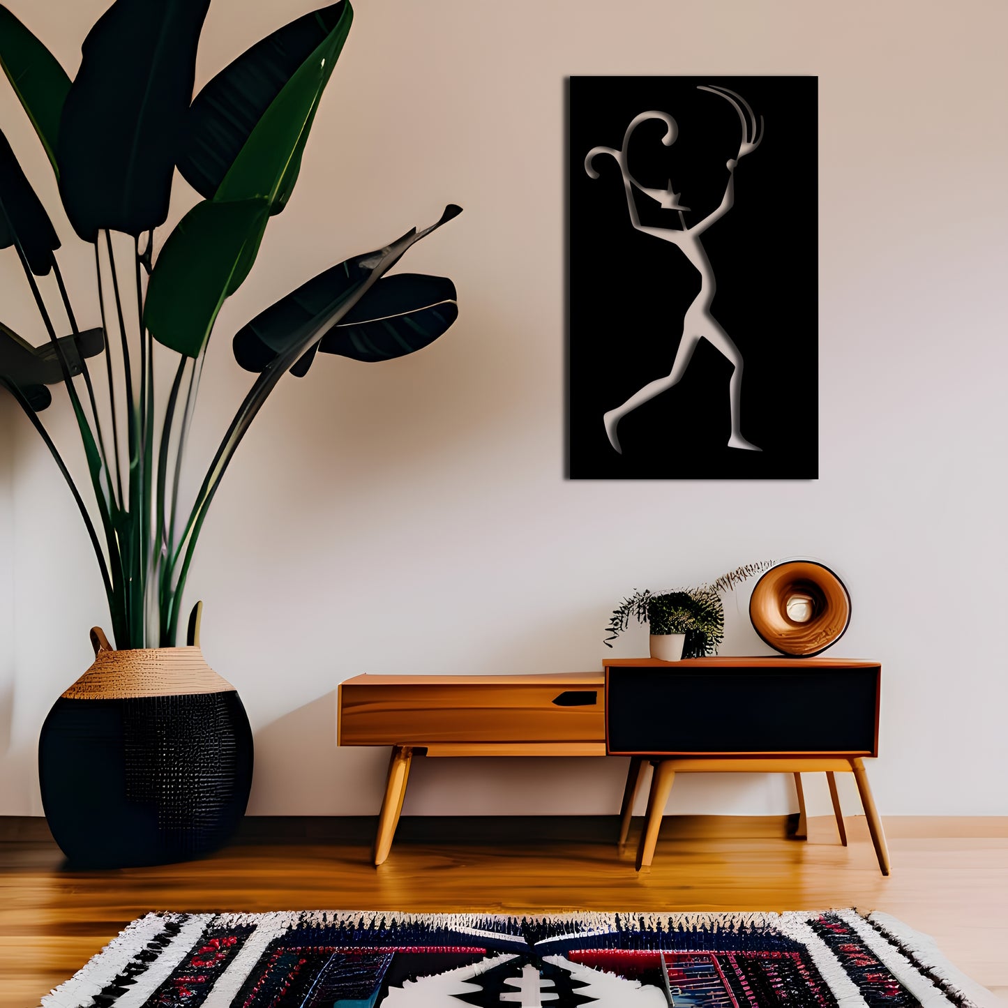 Kokopelli Cave Painting Metal Wall Art