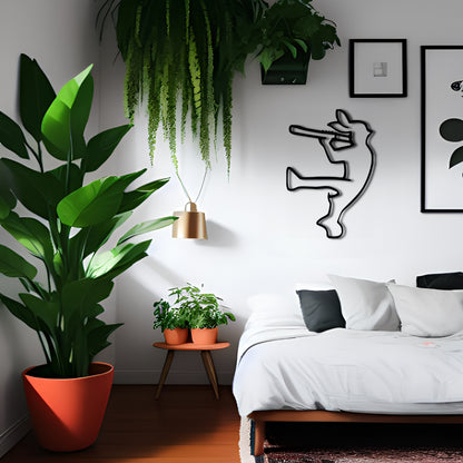 Kokopelli Dancing - Minimalist Metal Wall Decor