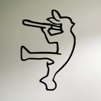 Kokopelli Dancing - Minimalist Metal Wall Decor