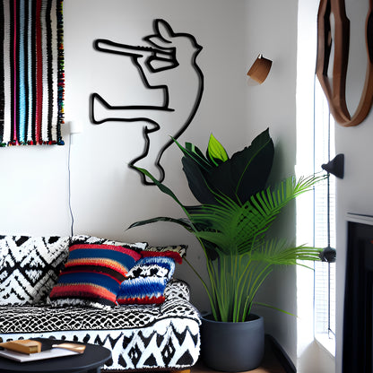 Kokopelli Dancing - Minimalist Metal Wall Decor