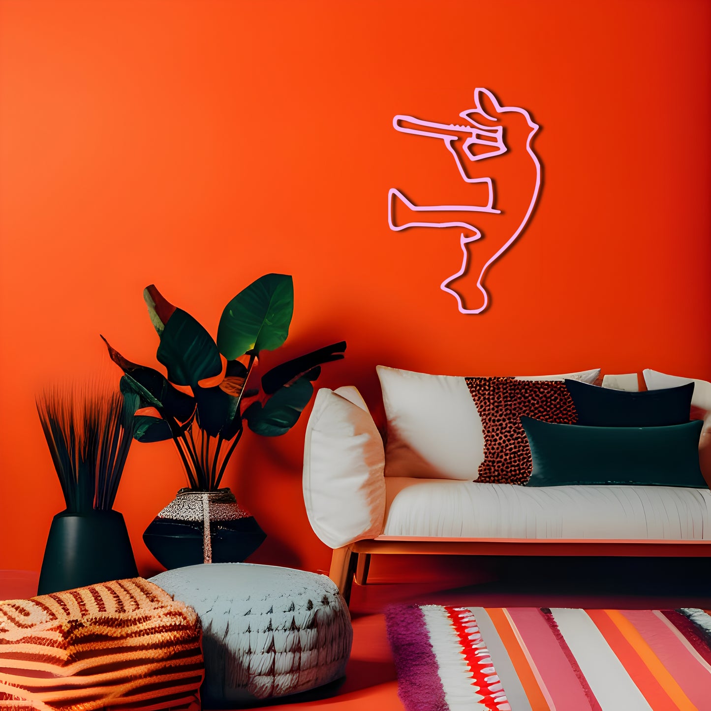 Kokopelli Dancing - Minimalist Metal Wall Decor