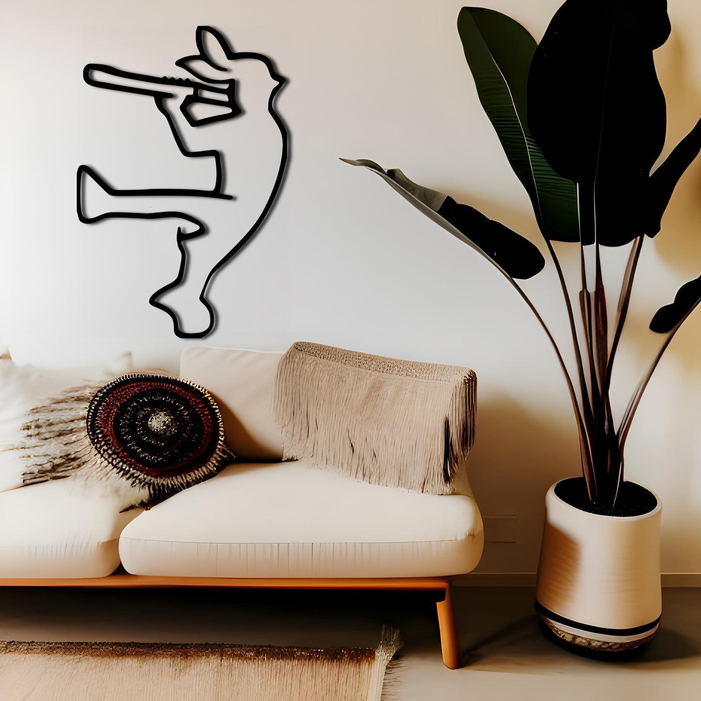 Kokopelli Dancing - Minimalist Metal Wall Decor