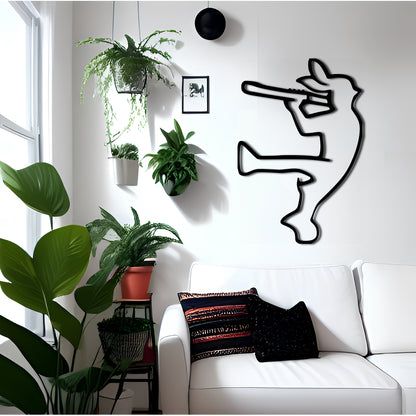 Kokopelli Dancing - Minimalist Metal Wall Decor
