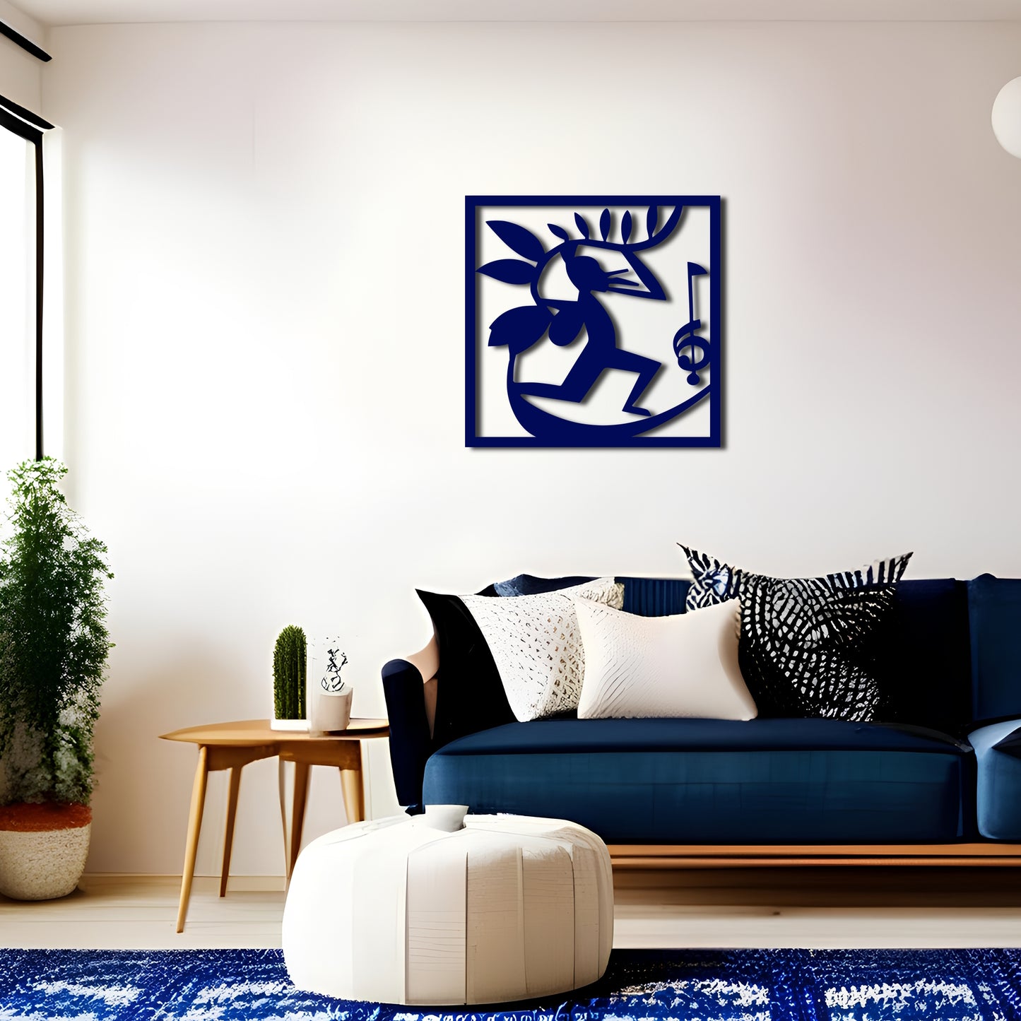 Kokopelli Dancing and Playing Music Metal Wall Art