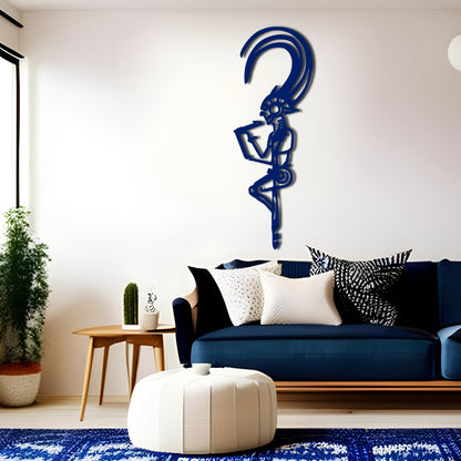 Kokopelli Line Art with Antenna-like Protrusions Wall Decor