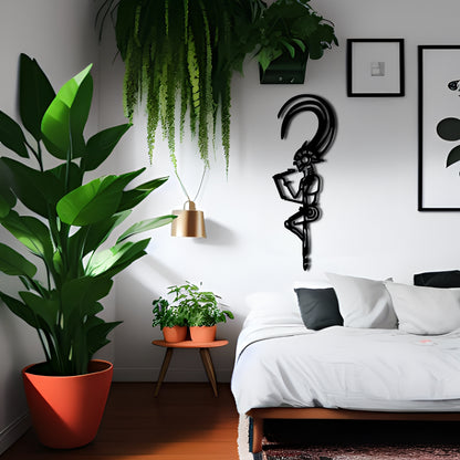 Kokopelli Line Art with Antenna-like Protrusions Wall Decor