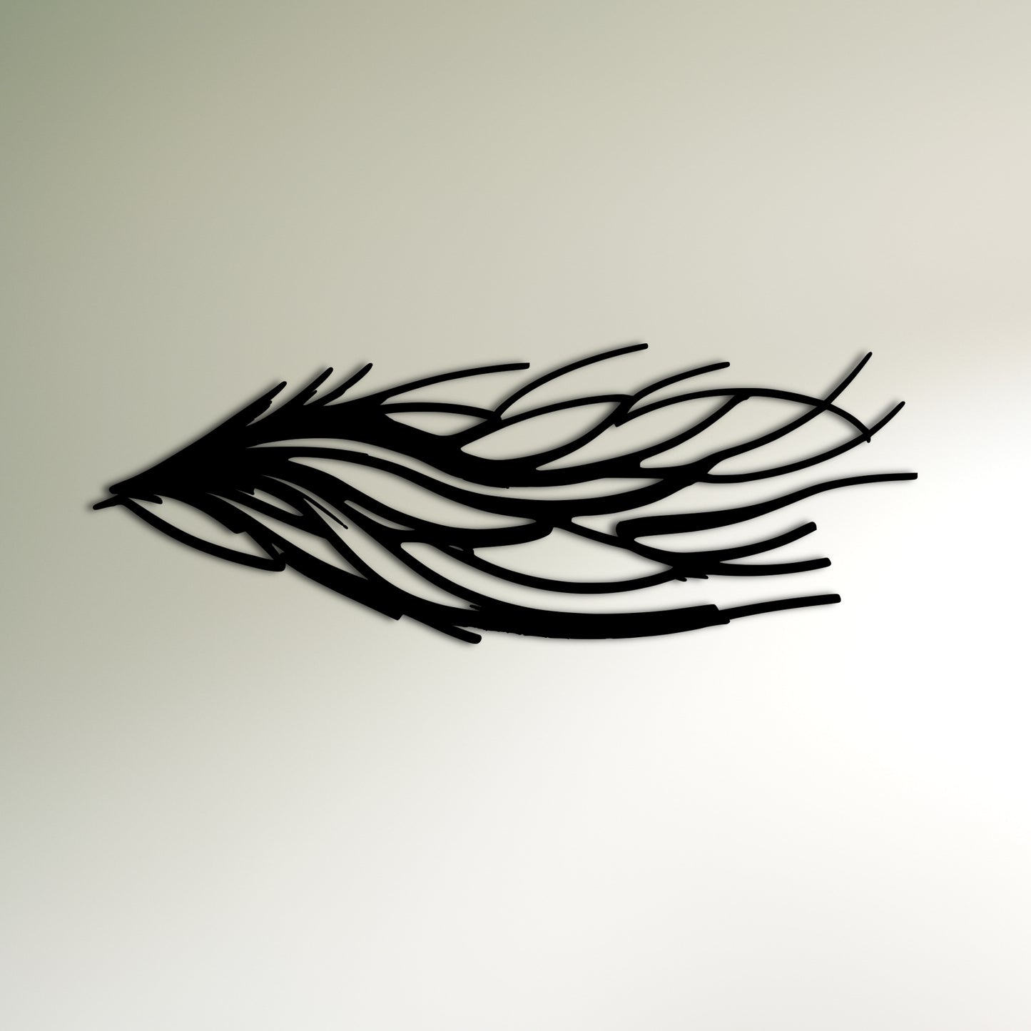 Leaf Pattern Inspired Fish Metal Wall Art