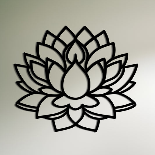 Lotus Meditation - Modern Lineart Metal Wall Art