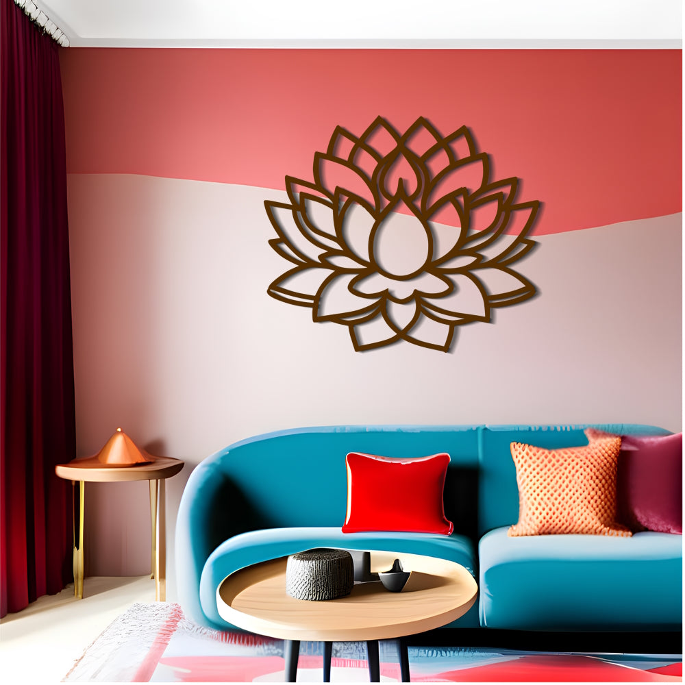 Lotus Meditation - Modern Lineart Metal Wall Art