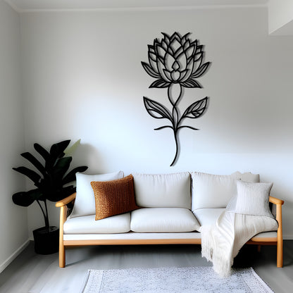 Lotus Yantra - Minimalist Metal Wall Art