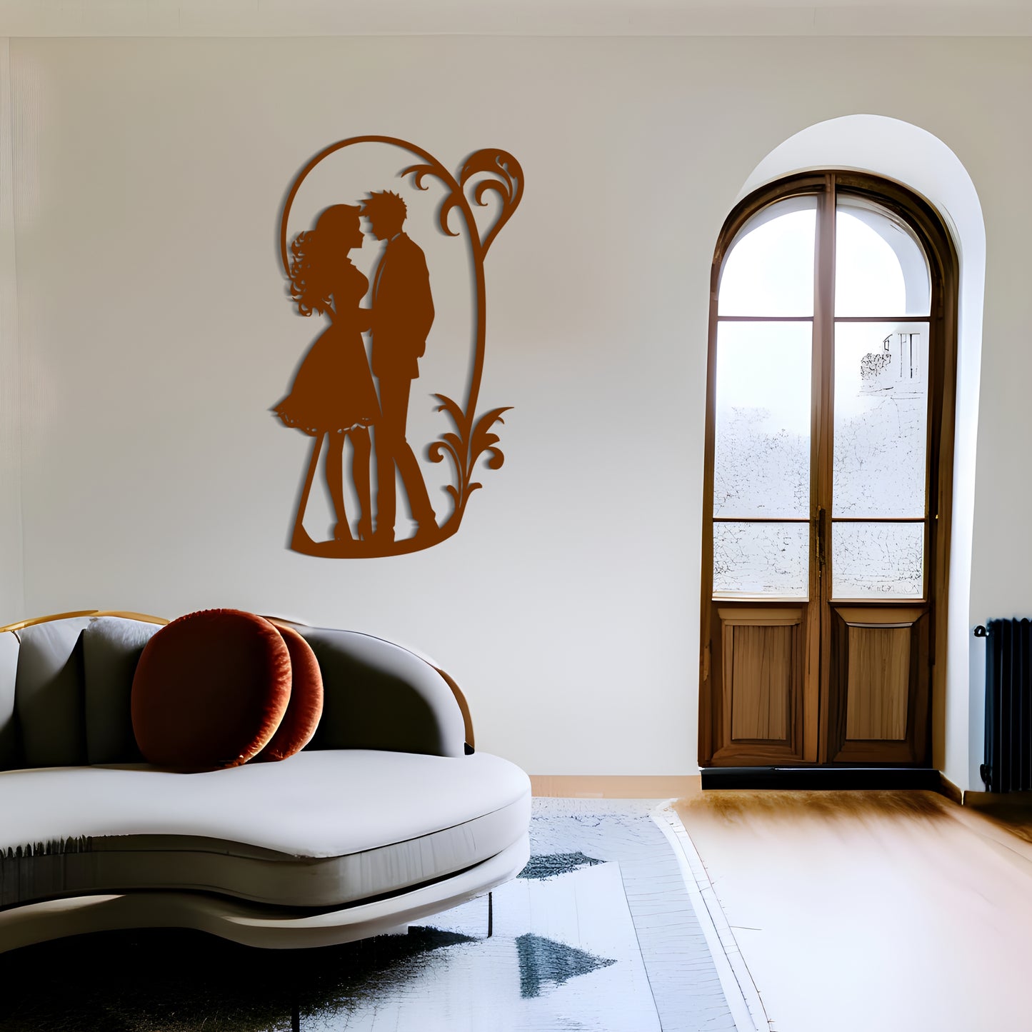 Enchanting Silhouette of a Couple Metal Wall Art