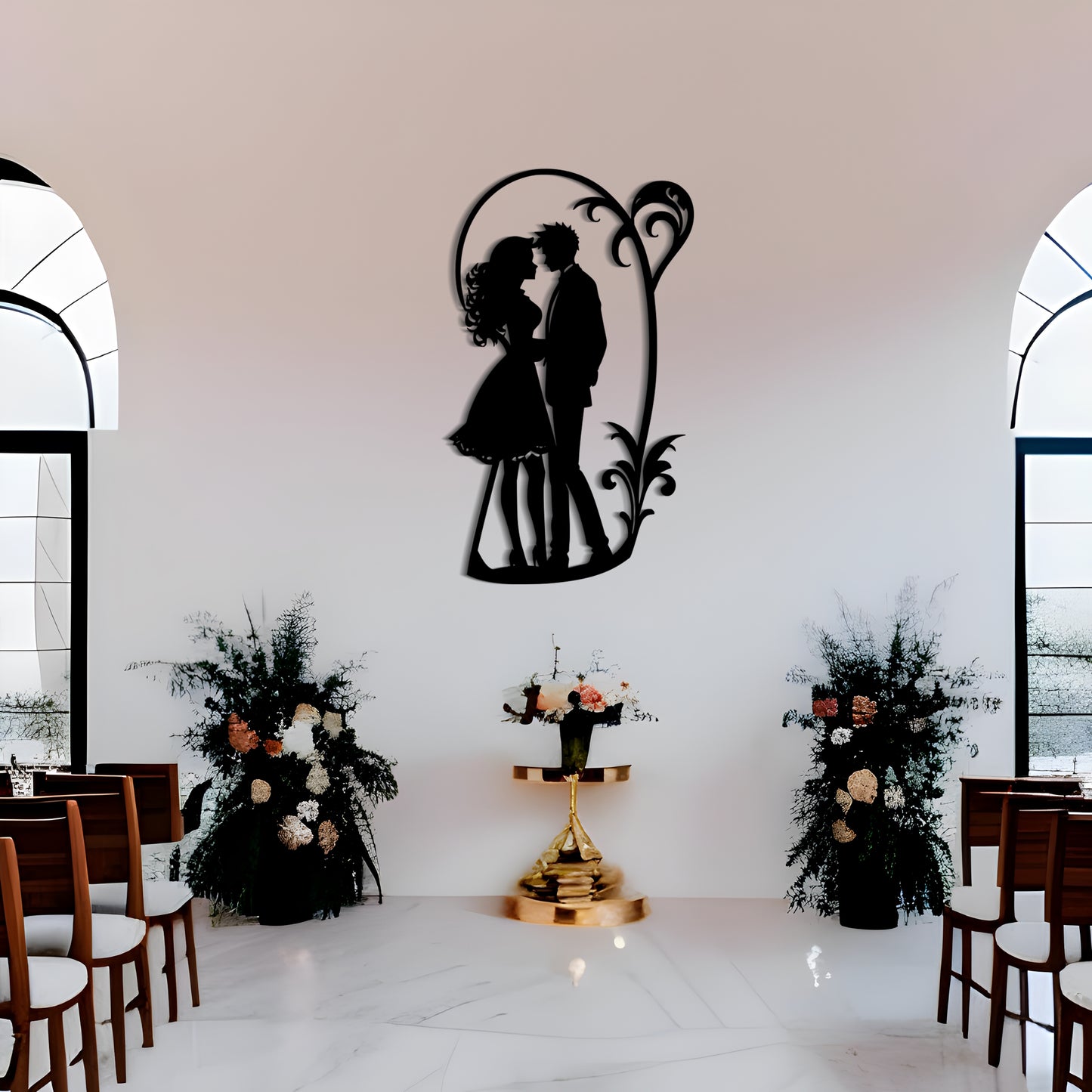 Enchanting Silhouette of a Couple Metal Wall Art