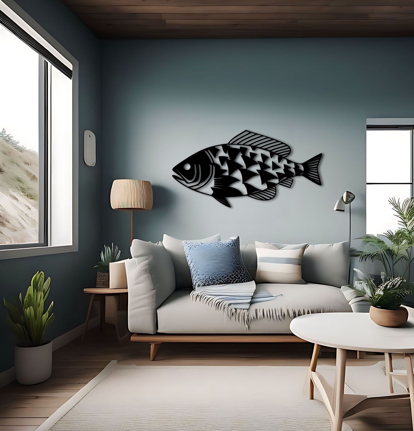 Masai Inspired Fish Wall Decor in Dazzle Camouflage