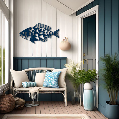 Masai Inspired Fish Wall Decor in Dazzle Camouflage