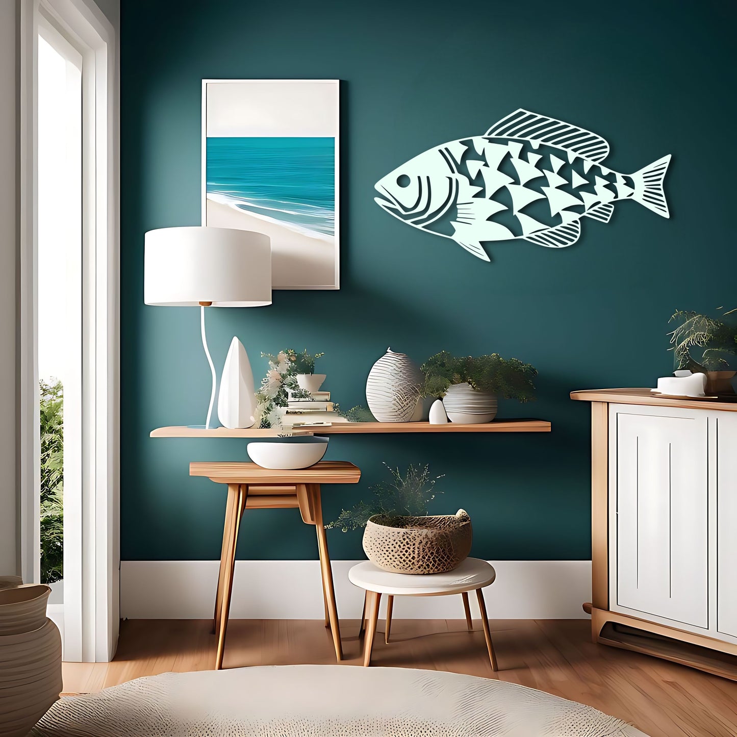 Masai Inspired Fish Wall Decor in Dazzle Camouflage