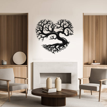 Tree of Life Love Heart Metal Wall Art