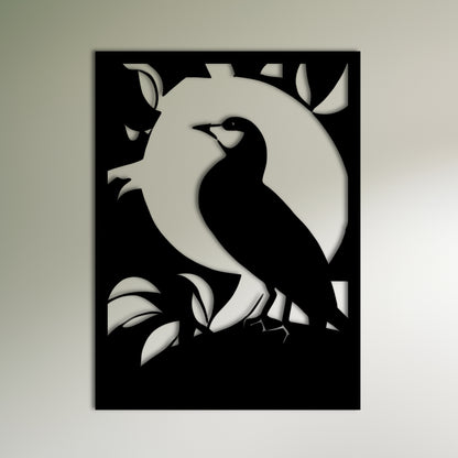 Noble Bird in the Woods Metal Wall Art