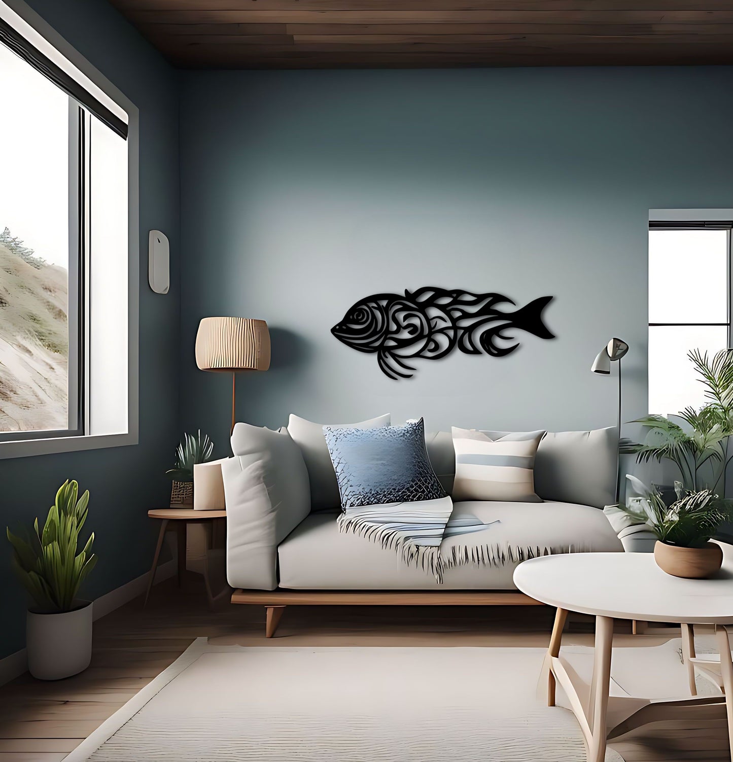 Polynesian-Inspired Dragon Fish Metal Wall Art for Ocean Lovers