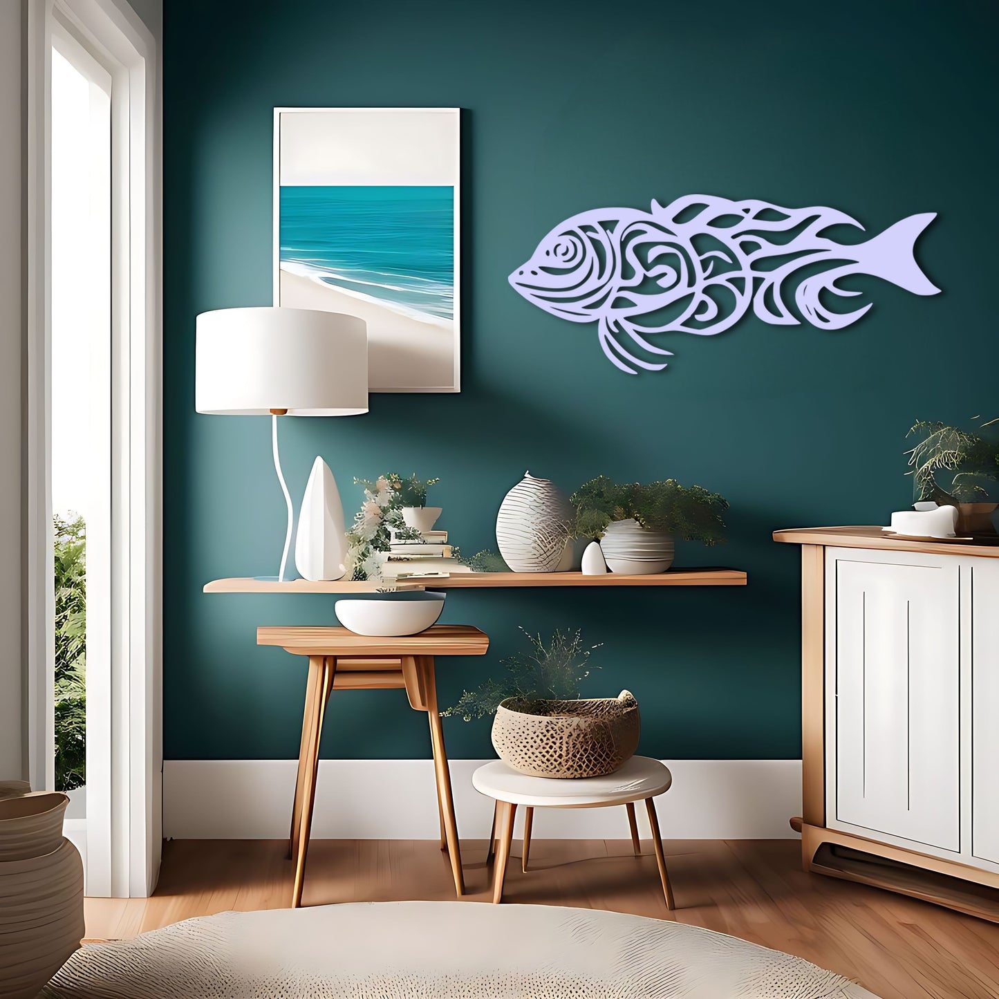 Polynesian-Inspired Dragon Fish Metal Wall Art for Ocean Lovers