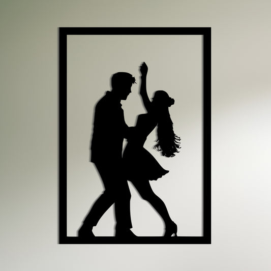 Romantic Silhouette of a Dancing Couple