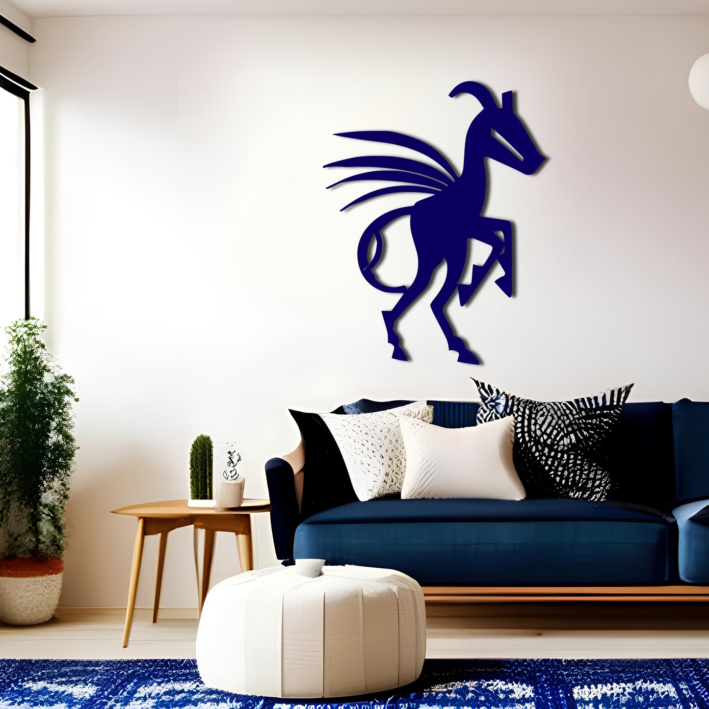 Silhouette of a Horse and Kokopelli - Metal Wall Art