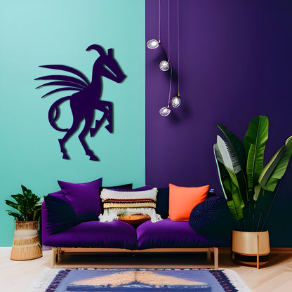 Silhouette of a Horse and Kokopelli - Metal Wall Art