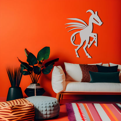 Silhouette of a Horse and Kokopelli - Metal Wall Art