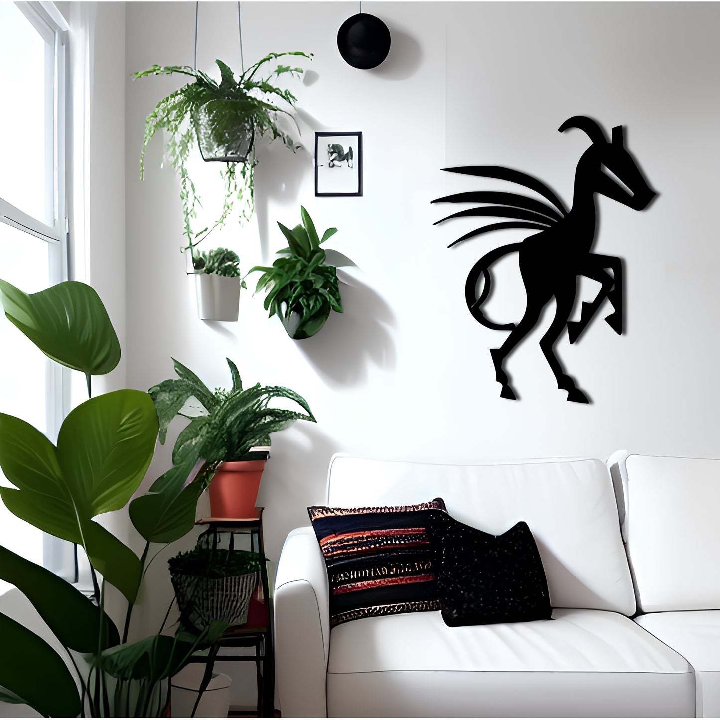 Silhouette of a Horse and Kokopelli - Metal Wall Art