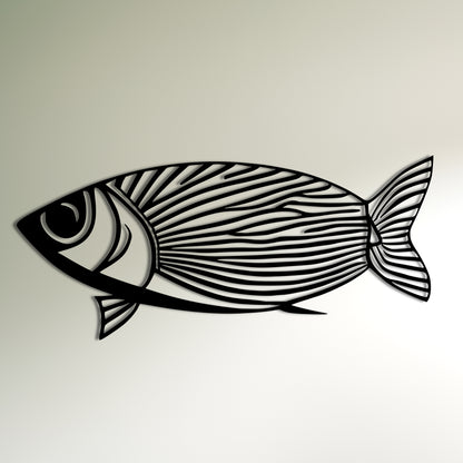 Symmetrical Fish Line Art Metal Wall Art Decor