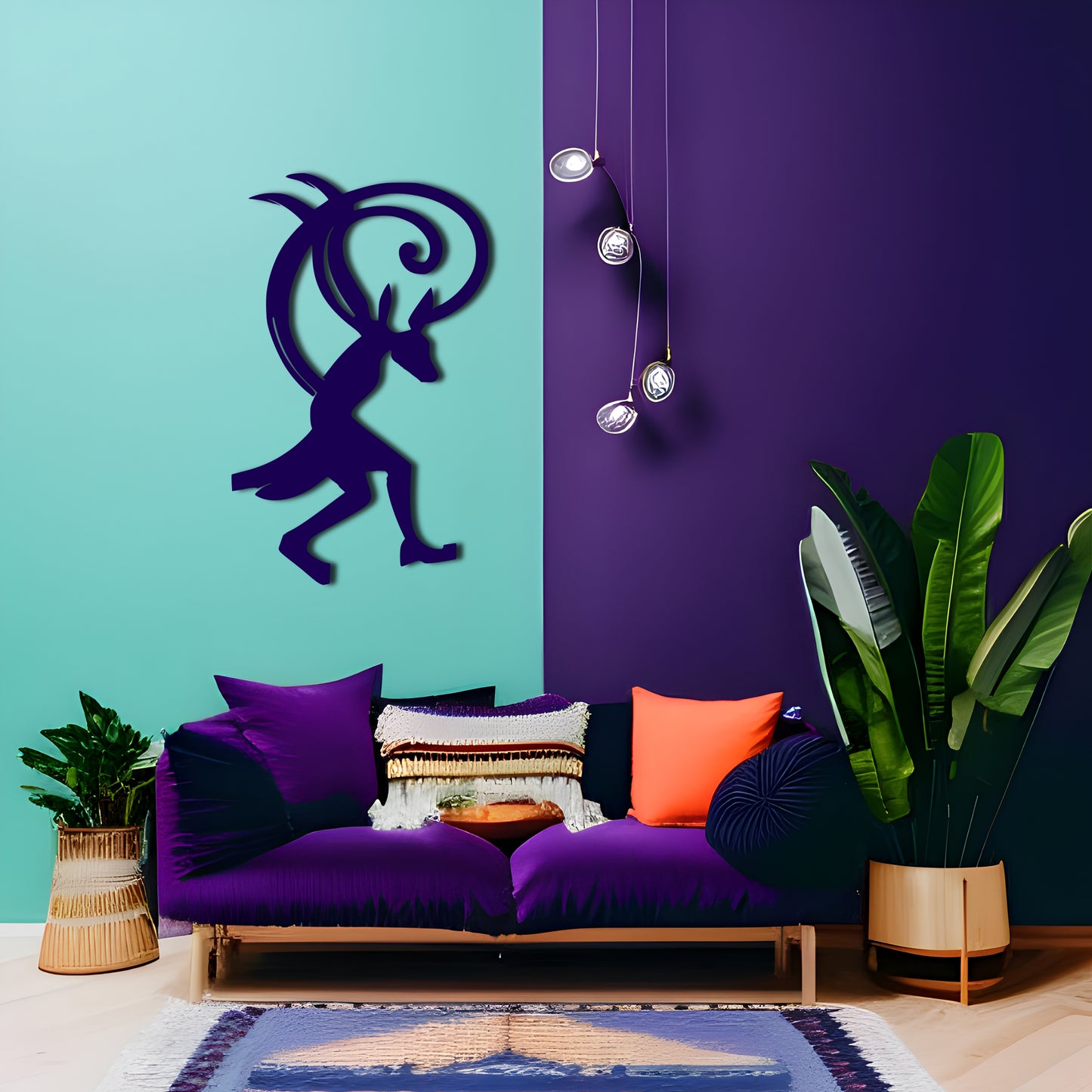 Tribal Dance Hunchback Metal Wall Art