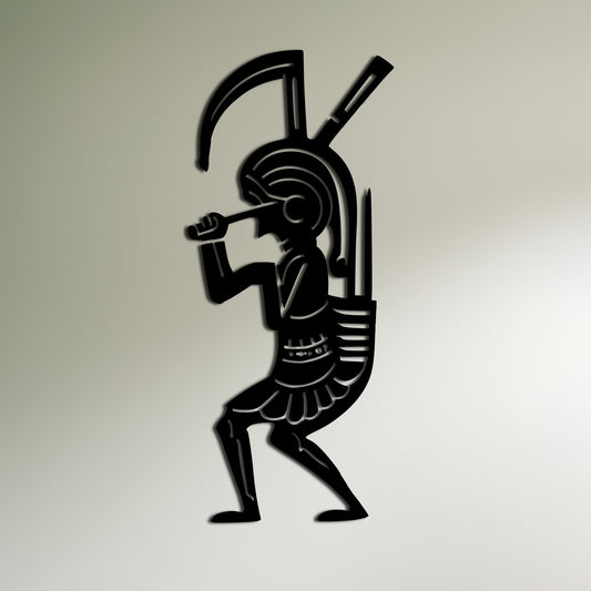 Tribal Kokopelli Playing Flute Metal Wall Art