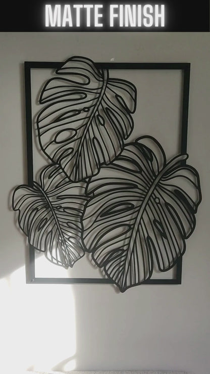 Monstera Leaves Metal Wall Art