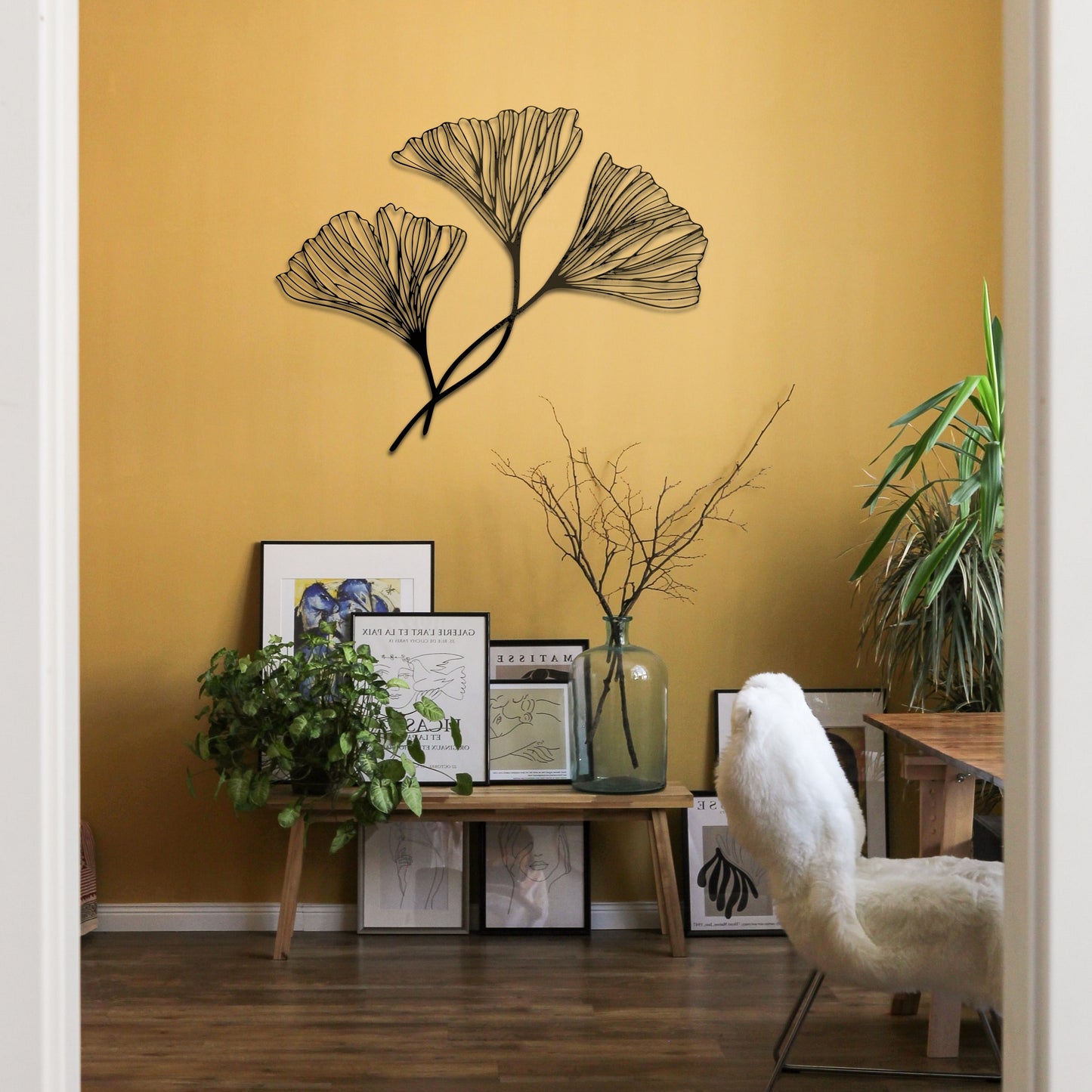 Ginkgo Biloba Leaves Metal Wall Art