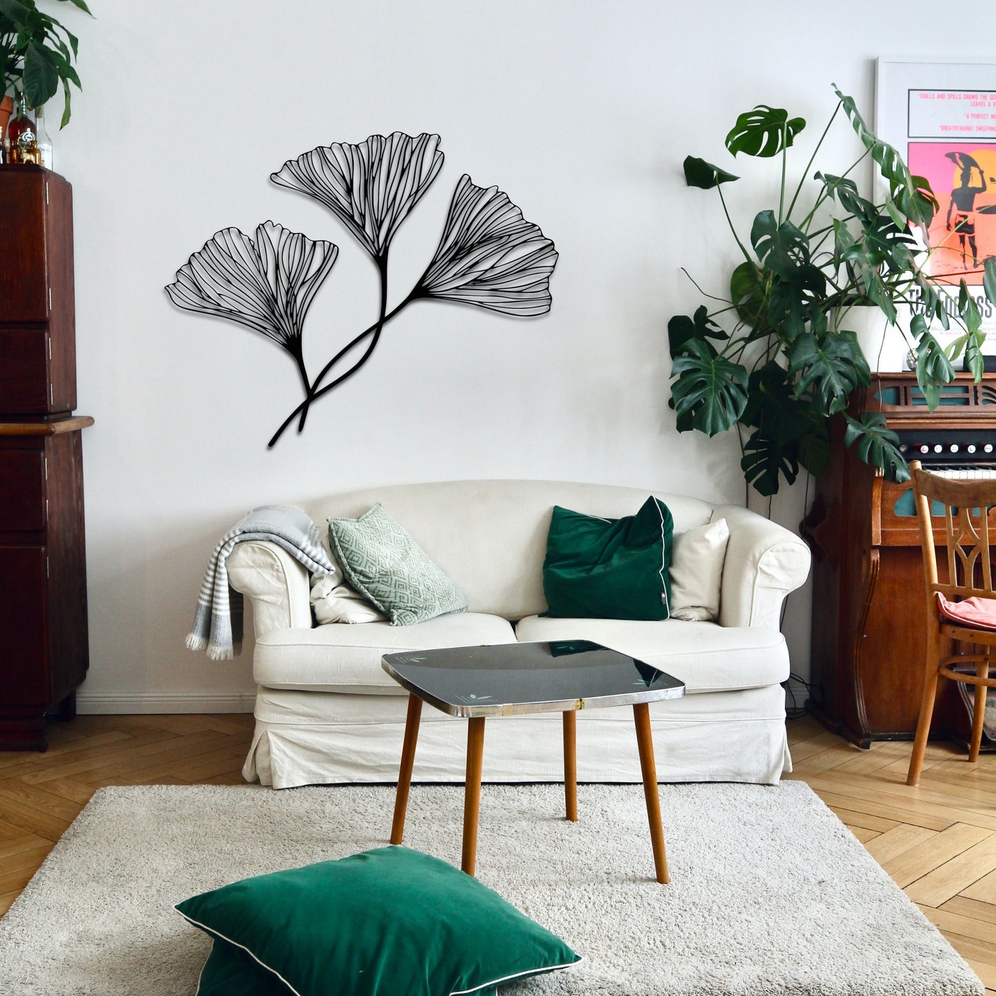 Ginkgo Biloba Leaves Metal Wall Art