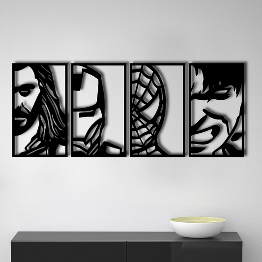 Avengers Set of 4 Metal Wall Art Decor